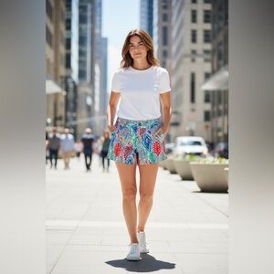 Lilly Pulitzer Multicolor Coral Reef High-Waist Shorts